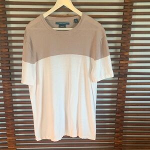 🎉NEW LISTING!🎉Perry Ellis Colorblock Sweater in Taupe and White